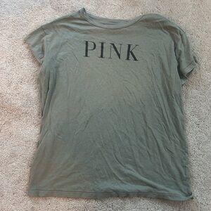 green PINK victoria secret t shirt